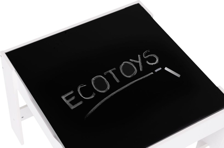 Дитячий комплект EcoToys стіл з 2 стільцями та стільницею для малювання крейдою (ZKC-1A) (5905817006793) - зображення 5