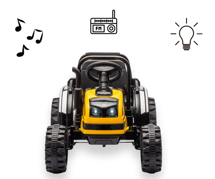 Ciągnik elektryczny dla dzieci Milly Mally Farmer z przyczepą Yellow 5740 (5901761129076) - obraz 14