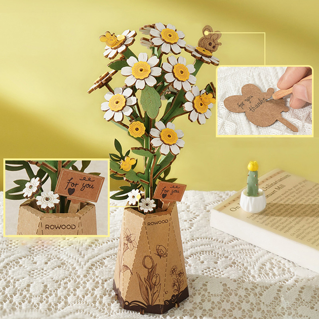 3D klocki Robotime Chamomile TW061 (6946785121247) - obraz 4