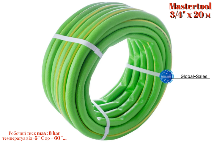 Шланг поливочный Mastertool 3/4" x 20 м Grass (92-1066) - Фото 1 Шланг поливочный Mastertool 3/4" x 20 м Grass (92-1066) - изображение 1