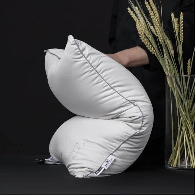 Подушка антиаллергенная MirSon №1003 Silver Cloud Тенсель Modal низкая 40x60 см (2200010362169) - изображение 6