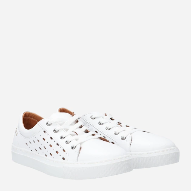 Trampki damskie skórzane ażurowe do kostki Venezia A005LEWHOSP118 39 (6UK) 25 cm Białe (5906140778975) - obraz 4