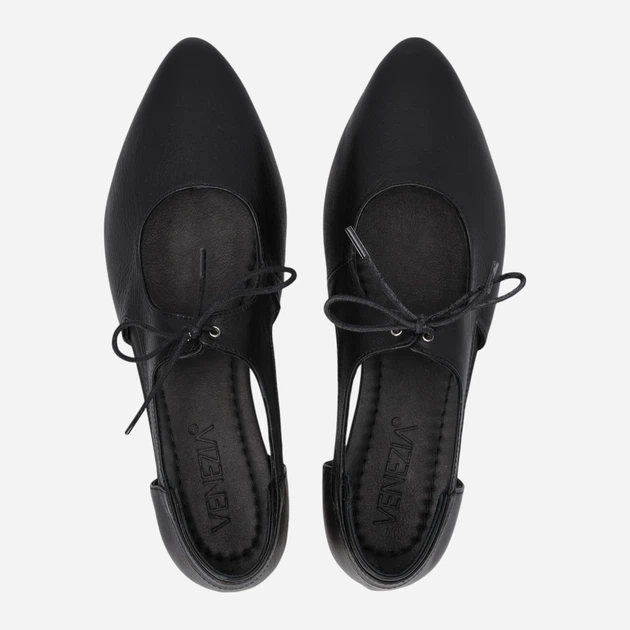 Жіночі балетки зі шкіри Venezia A034LEBLOBA118 37 (4UK) 24 см Чорні (5906140781302) - зображення 5