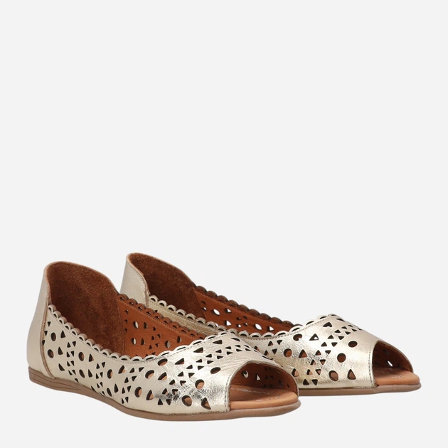 Жіночі балетки зі шкіри Venezia A040LEGOOBA118 40 (7UK) 26 см Золотисті (5906140781791) - зображення 4