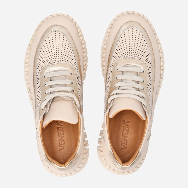 Жіночі снікери Venezia B071LEBEOSP043 38 (5UK) 24.4 см Бежеві (5906140793237) - зображення 5