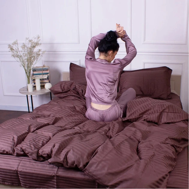 Наволочка MirSon Satin Stripe 30-0006 Dark Brown 40х60 см (2200005249512) - изображение 6