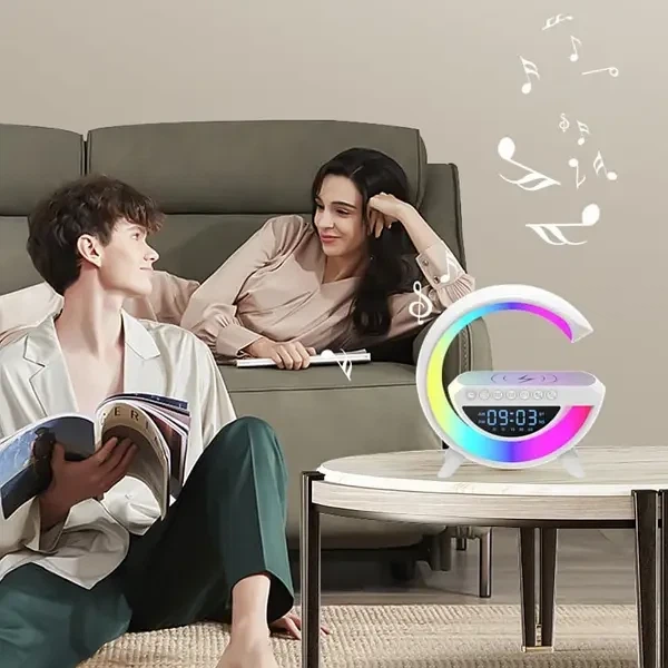Ночник для детей аккумуляторный с часами G BT-3401 Smart Light Sound Machine Белый ночное освещение, детское освещение, лампа ночная - изображение 3