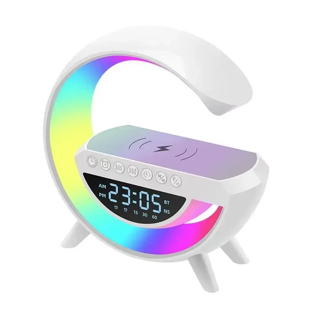 Ночник для детей аккумуляторный с часами G BT-3401 Smart Light Sound Machine Белый ночное освещение, детское освещение, лампа ночная - изображение 5