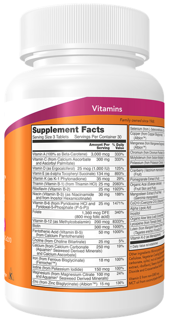 Вітаміни для жінок Єва Now Foods Eve Women’s Multi чудовий комплекс, 180 таблеток (NOW-03797) - изображение 2