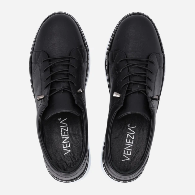 Жіночі туфлі зі шкіри Venezia D043LEBLOSP048 40 (7UK) 26 см Чорні (5906140818787) - зображення 5