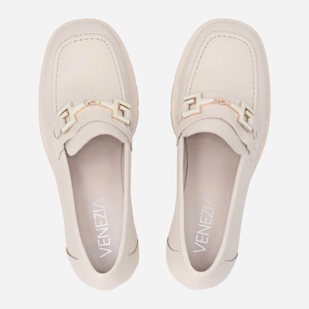 Loafersy damskie skórzane Venezia D052LEBEOBM048 40 (7UK) 26 cm Beżowe (5906140842669) - obraz 5