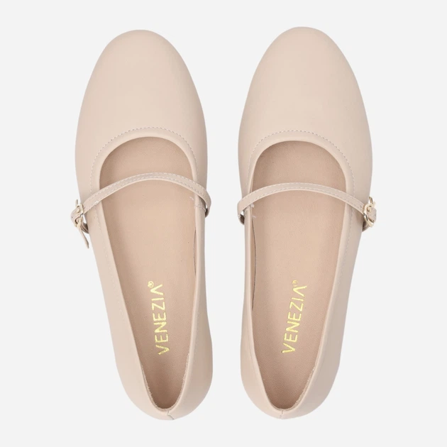 Жіночі балетки зі шкіри Venezia E120LEBEOBA029 40 (7UK) 26 см Бежеві (5906140896099) - зображення 5