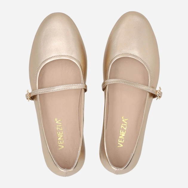 Жіночі балетки зі шкіри Venezia E120LEGOOBA029 41 (8UK) 26.5 см Золотисті (5906140896280) - зображення 5