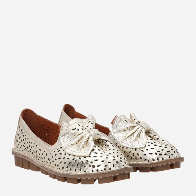 Buty wsuwane damskie skórzane Venezia E136LEGOOBM029 36 (3UK) 23.5 cm Złote (5906140887066) - obraz 4