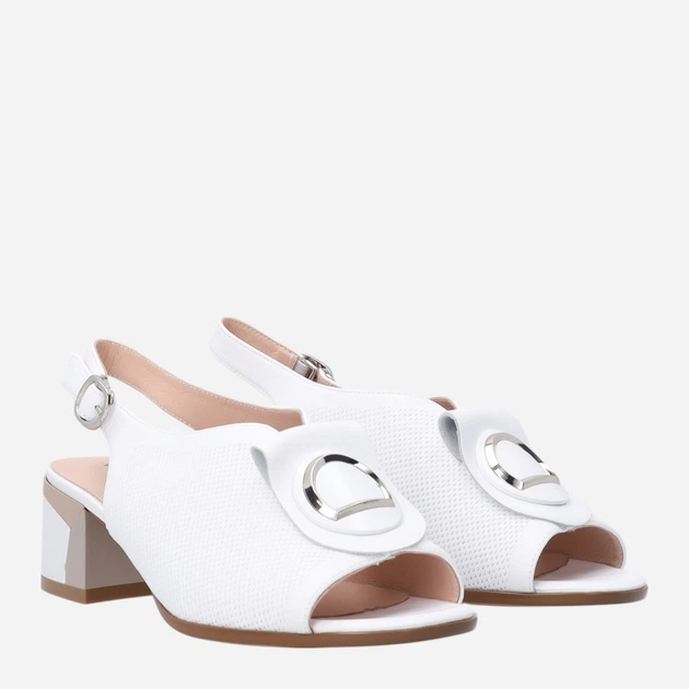 Sandały damskie na słupku Venezia G071LEWHOBS006 41 (8UK) 26.5 cm Białe (5906140682821) - obraz 4