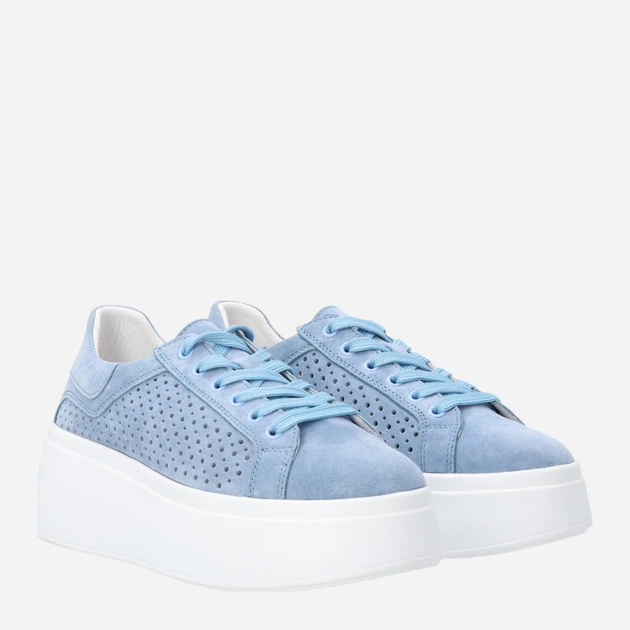Sneakersy damskie zamszowe do kostki na platformie Venezia G108SUBUOSP006 38 (5UK) 24.4 cm Błękitne (5906140685976) - obraz 4