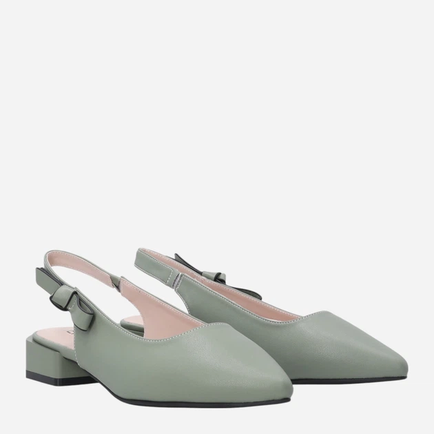 Sandały damskie slingback skórzane z zakrytymi palcami Venezia G128LEGROBH006 39 (6UK) 25 cm Zielone (5906140673874) - obraz 4