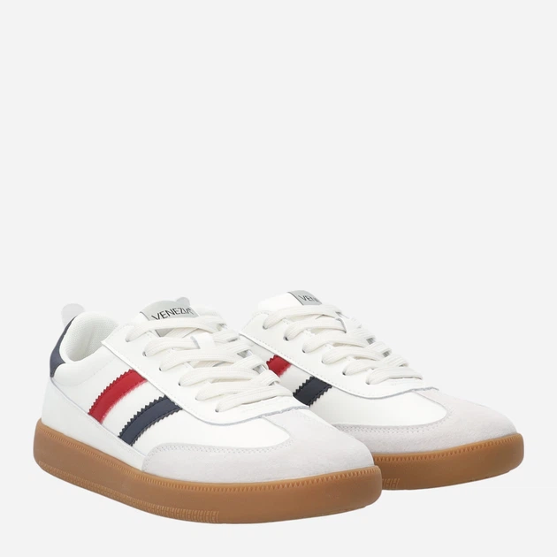 Sneakersy męskie skórzane do kostki Venezia G151LEWHMSP006 42 (9UK) 42 cm Białe (5906140680025) - obraz 4