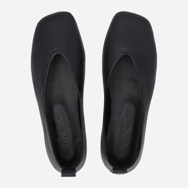 Жіночі балетки зі шкіри Venezia H035LEBLOBA045 40 (7UK) 26 см Чорні (5906140899397) - зображення 5