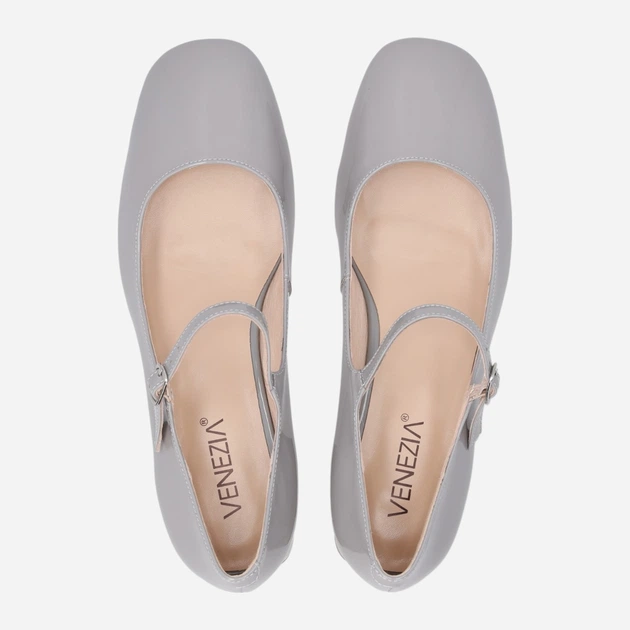Buty Mary Jane damskie lakierowane Venezia L004PAGEOBC141 40 (7UK) 26 cm Szare (5906140721452) - obraz 5