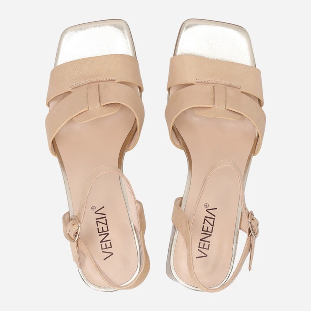 Sandały damskie na słupku Venezia L009LEGOOBS141 38 (5UK) 24.4 cm Beżowe (5906140721858) - obraz 5
