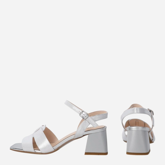Sandały damskie na słupku Venezia L009LESIOBS141 37 (4UK) 24 cm Srebrne (5906140721902) - obraz 3