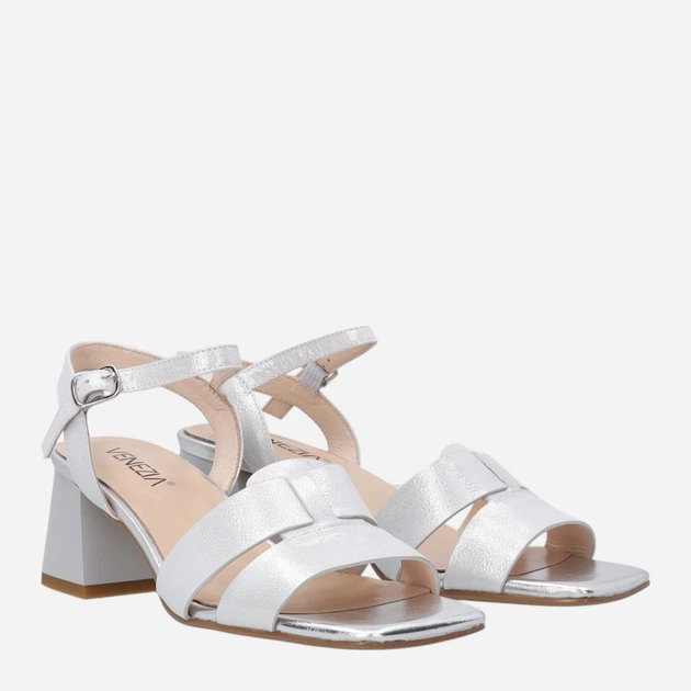 Sandały damskie na słupku Venezia L009LESIOBS141 40 (7UK) 26 cm Srebrne (5906140721933) - obraz 4
