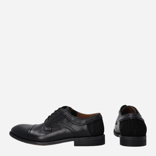 Buty derby męskie skórzane Venezia L025LEBLMEA019 42 (9UK) 42 cm Czarne (5906140831601) - obraz 3