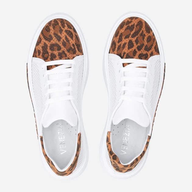 Sneakersy damskie skórzane do kostki na platformie Venezia L079LEBTOSP033 36 (3UK) 23.5 cm Białe (5906140793831) - obraz 5