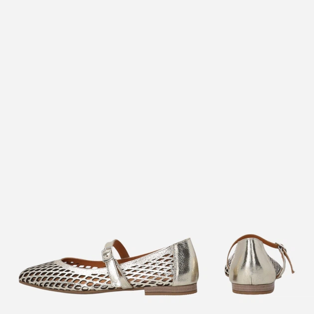 Baleriny damskie skórzane ażurowe z paskiem Venezia L094LEGOOBA034 36 (3UK) 23.5 cm Złote (5906140906484) - obraz 3