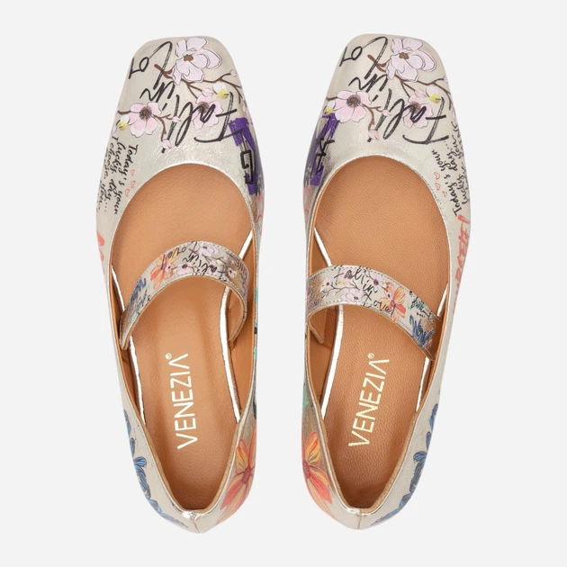 Жіночі балетки зі шкіри Venezia L199LEGOOBA034 37 (4UK) 24 см Золотисті (5906140906590) - зображення 5