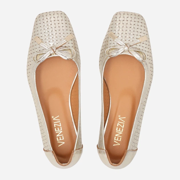 Baleriny damskie skórzane Venezia L204LEGOOBA034 38 (5UK) 24.4 cm Złote (5906140906651) - obraz 5