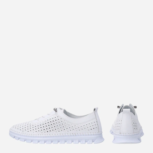 Półbuty damskie skórzane ażurowe sznurowane Venezia R124LEWHOSP047 39 (6UK) 25 cm Białe (5906140824566) - obraz 3