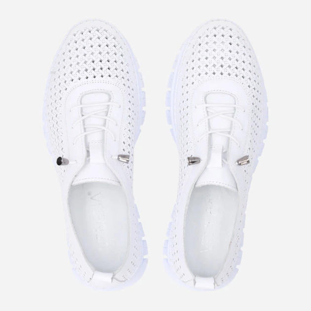 Półbuty damskie skórzane ażurowe sznurowane Venezia R124LEWHOSP047 40 (7UK) 26 cm Białe (5906140824573) - obraz 5