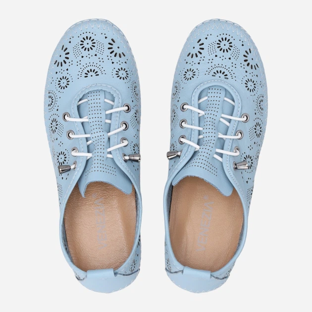 Жіночі туфлі зі шкіри Venezia R164LELBOSP047 37 (4UK) 24 см Блакитні (5906140829301) - зображення 5