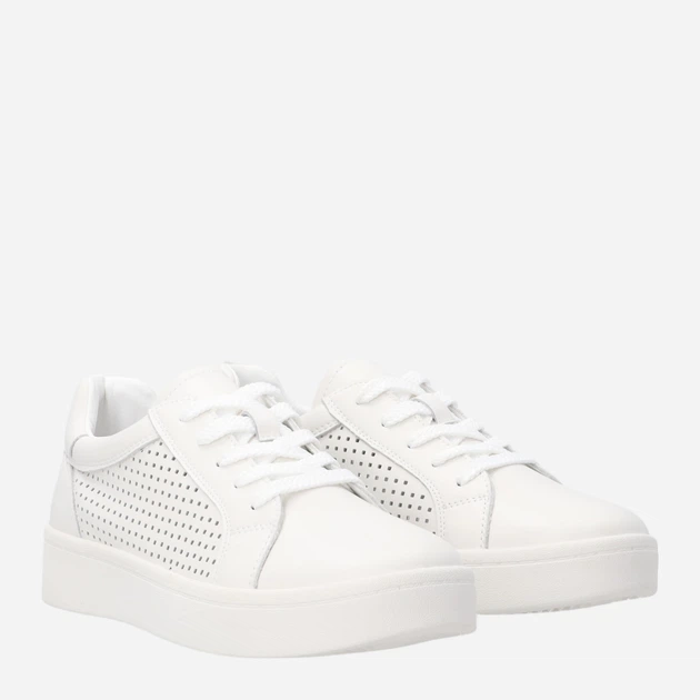 Sneakersy damskie skórzane do kostki na platformie Venezia S064LEWHOSP007 40 (7UK) 26 cm Białe (5906140642771) - obraz 4