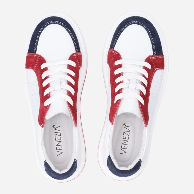 Sneakersy damskie skórzane do kostki na platformie Venezia S092LEMUOSP007 39 (6UK) 25 cm Białe (5906140644850) - obraz 5