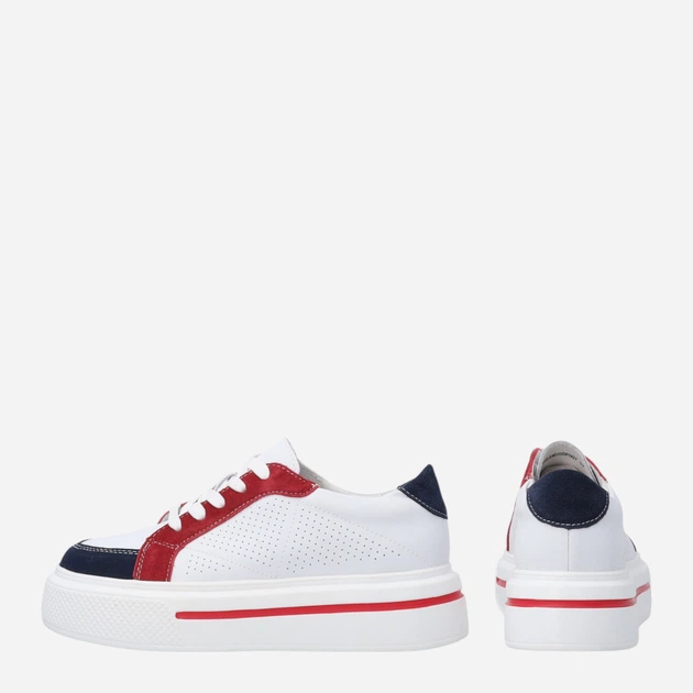 Sneakersy damskie skórzane do kostki na platformie Venezia S092LEMUOSP007 40 (7UK) 26 cm Białe (5906140644867) - obraz 3