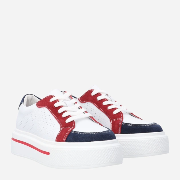 Sneakersy damskie skórzane do kostki na platformie Venezia S092LEMUOSP007 41 (8UK) 26.5 cm Białe (5906140644874) - obraz 4