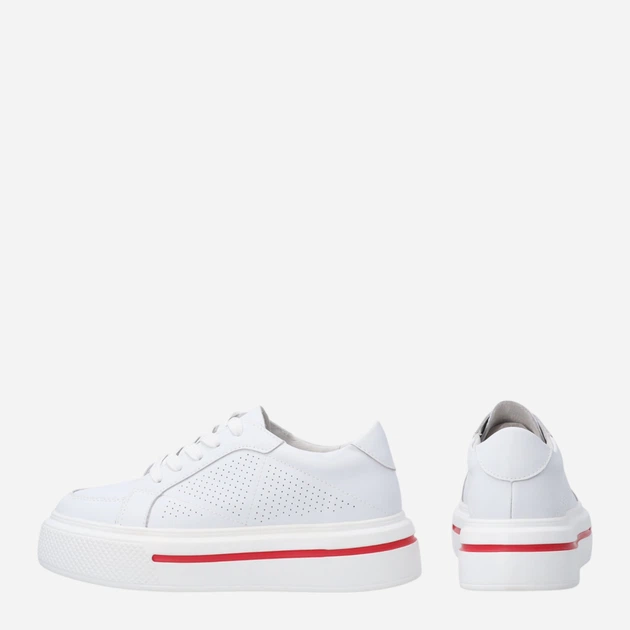 Sneakersy damskie skórzane do kostki na platformie Venezia S092LEWHOSP007 40 (7UK) 26 cm Białe (5906140648544) - obraz 3