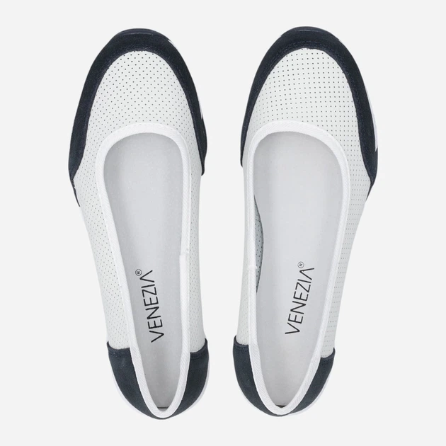 Baleriny damskie skórzane Venezia S140LEWNOBA007 37 (4UK) 24 cm Białe (5906140646625) - obraz 5