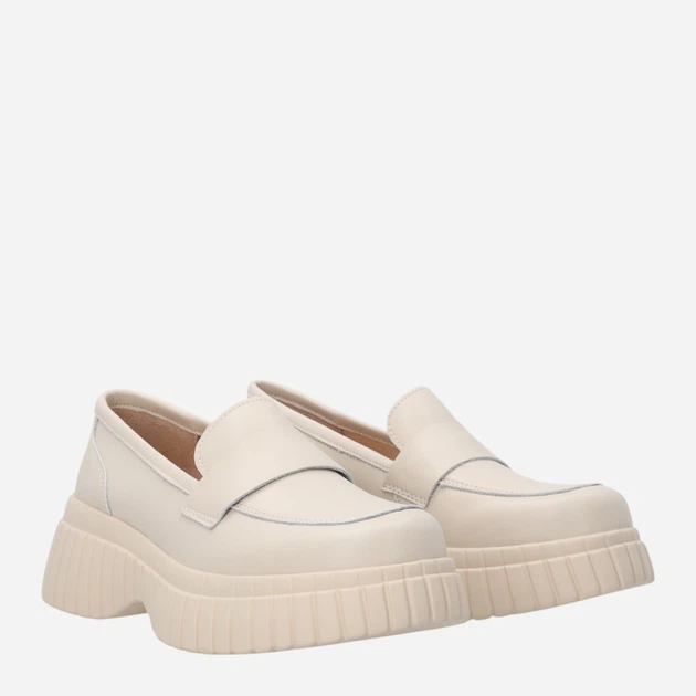 Жіночі лофери зі шкіри Venezia S147LEBEOBM007 37 (4UK) 24 см Бежеві (5906140646984) - зображення 4