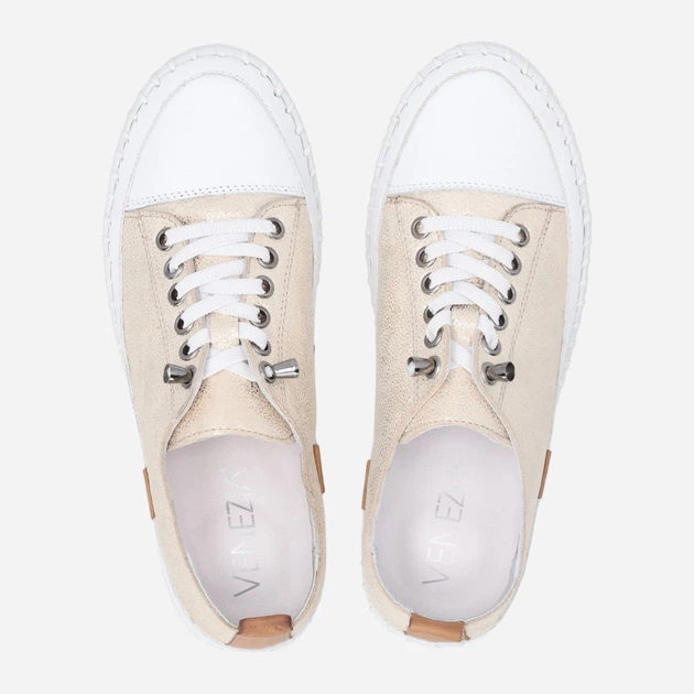 Жіночі кеди низькі Venezia T003LEGOOSP153 40 (7UK) 26 см Бежеві (5906140772348) - зображення 5