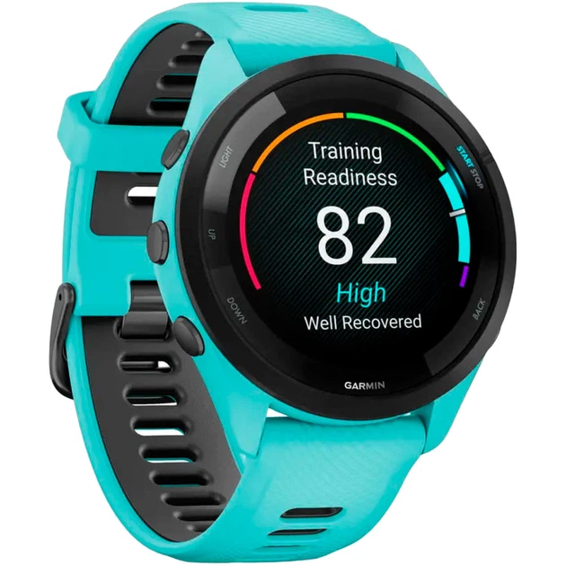 Смарт-часы Garmin Forerunner 265 Black Bezel with Aqua Case and Aqua/Black Silicone Band (010-02810-02) [89365] - изображение 5