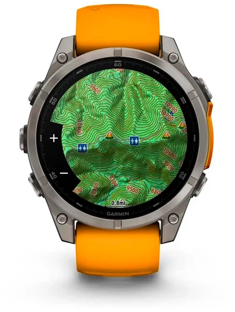 Смарт-часы Garmin fenix 8 47mm AMOLED Sapphire Titanium with a spark Orange and Graphite Silicone Band (010-02904-11) - Фото 5 Смарт-часы Garmin fenix 8 47mm AMOLED Sapphire Titanium with a spark Orange and Graphite Silicone Band (010-02904-11) - изображение 5