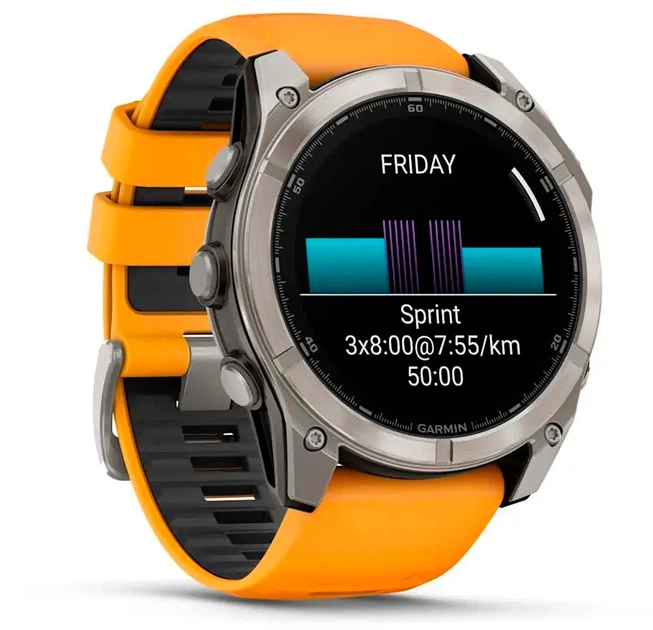 Смарт-часы Garmin fenix 8 51mm AMOLED Sapphire Titanium with Spark Orange and Graphite Silicone Band (010-02905-11) - изображение 2