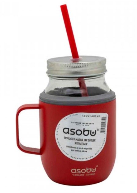 Стакан з соломинкою Asobu Moonshine червоний 480 мл (842591047794) - зображення 1