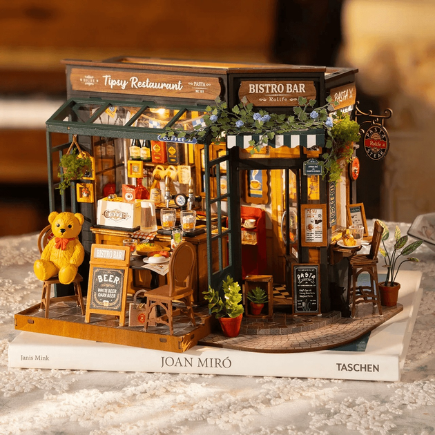 Składane klocki Robotime DIY Tipsy Restaurant DG167 (6946785122213) - obraz 3