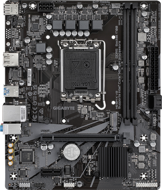Материнская плата Gigabyte H610M K V2 (s1700, Intel H610, PCI-Ex16) - изображение 1