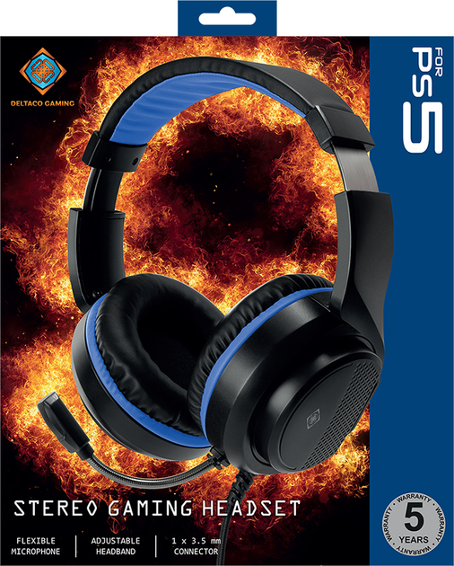 Słuchawki Deltaco Gaming Headset for Sony Playstation 5 Black (GAM-127) - obraz 7